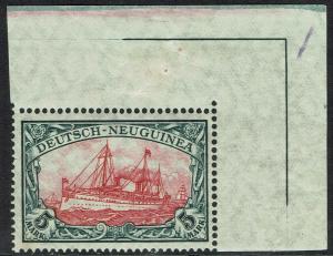 GERMAN NEW GUINEA 1914 YACHT 5MK STAMP MNH ** WMK LOZENGES