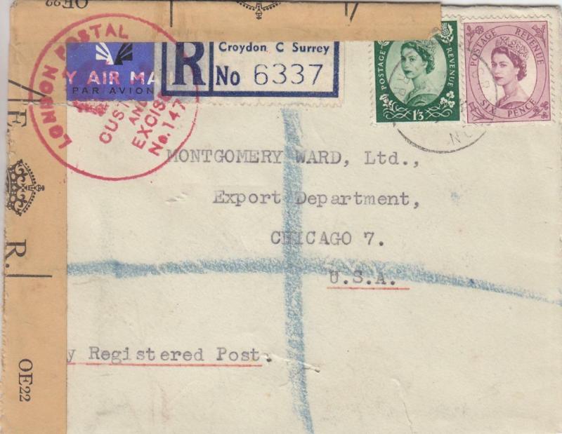 1954, Croydon, England to Chicago, IL, Censored, See Remark (C2886)