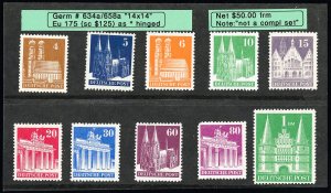 Germany Stamps # 634a/658a MH VF Lot Of 10 Values Scott Value $125.00