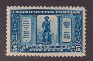 1925 LEXINGTON-CONCORD 5c blue Sc 619 MNH nice OG Jumbo single stamp (5C