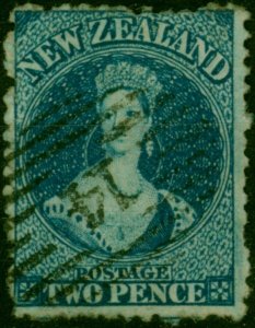 New Zealand 1865 2d Deep Blue SG114 Fine Used