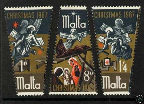 Malta 375-7 MNH Christmas, Art