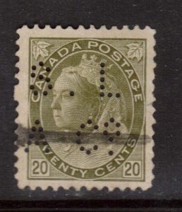 Canada #84 Used Rare Perfin Variety