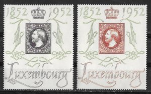 Luxembourg # 278-79  Stamp Centenary  (2) VF Unused LH