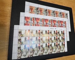 Israel Scott #1297-99 1997 Ethnic Costumes Complete Sheets MNH!!