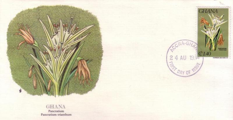 Ghana FDC SC# 922 Pancratium Flower L165