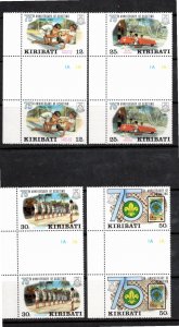 Kiribati 1982 MNH Sc 410-413 FDC Gutter pairs-2