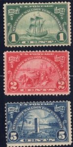 Complete Set of 3 Huguenot-Walloon Tercentenary 1924 Issues SC 614, 615, & 616