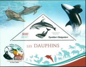 DOLPHINS MARINE FAUNA CHARLES DARWIN MADAGASCAR 2019 MNH STAMP SET 4 SHEETS