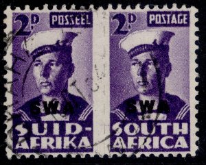 SOUTH WEST AFRICA GVI SG126, 2d violet, FINE USED.