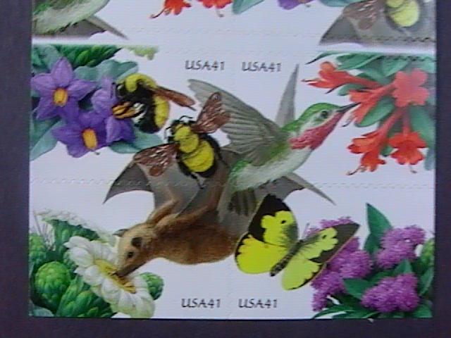 U.S.# 4153-4156(4156d)-MINT/NH-BOOKLET PANE OF 20--POLLINATION-- FLOWERS--2007