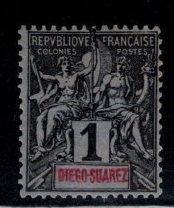 Diego-Suarez Scott 38 MH* NavCom stamp slight thin