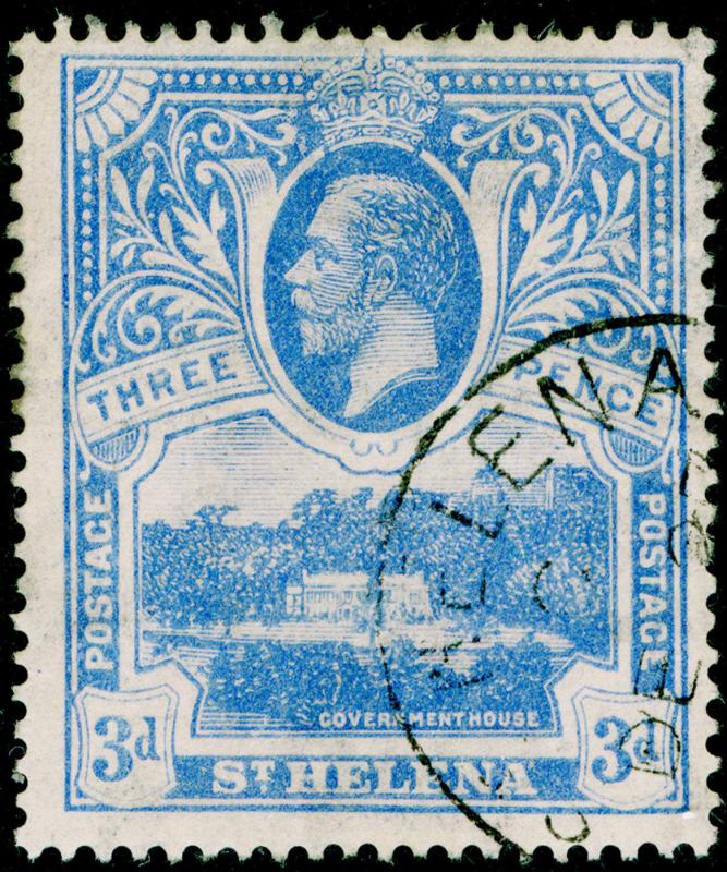 ST. HELENA SG91, 3d bright blue, FINE USED, CDS. Cat £95.