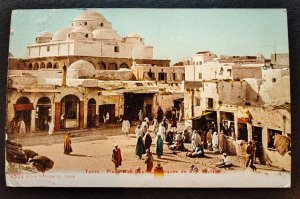 Old postcard - view of Bab Souika Square in Tunisia around the end of th...