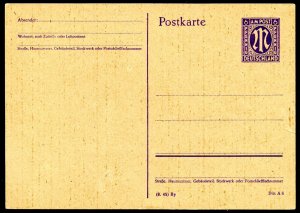 Germany AMG AM Post Unused 6Pf Postal Card