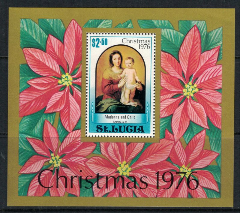 St. Lucia #409-13* NH  CV $2.85  Christmas 1976 issue & souvenir sheet