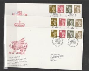 GB Regional FDCs, 7/12/1993, set of 3, Typed address, Fine
