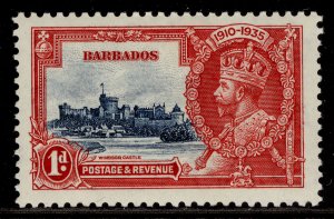 BARBADOS GV SG243, 1d deep blue & scarlet, M MINT.