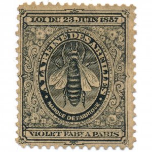 Mr. François-Étienne Violet Perfumery Paris stamp, 1857, Queen of Bees, Empress