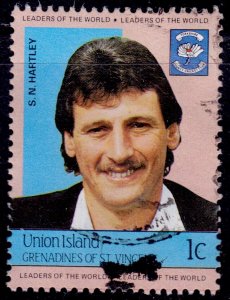 St. Vincent & Grenadines, Union Island,1984, N.Hartley -Cricket Player 1c, used*