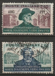 Trieste Zone A 1951 Sc 138,140 partial set used