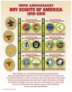 Liberia - 2010 - BOY SCOUTS OF AMERICA 100TH ANNIVERSARY - Sheet of 6 MNH