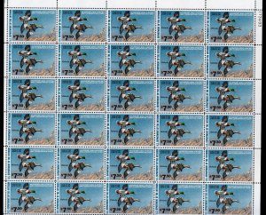 UNITED STATES SCOTT #RW47 DUCK SHEET (30) COMPLETE SHEET INTACT SELVAGE MINT NH