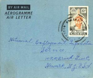 Nigeria 6d Olokun Head Air Letter 1959 Kokori Inland P A, Nigeria Airmail to ...