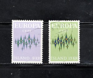 Iceland 1972 Sc#439-440 Europa (C.E.P.T.) 1972 - Stars Used