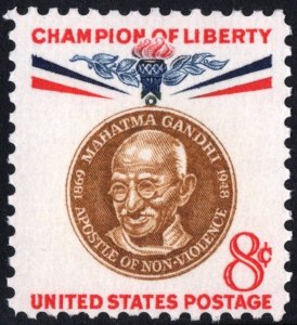 SC#1175 8¢ Champion of Liberty: Mahatma Gandhi (1961) MNH