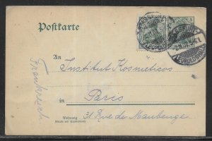 Germany Postal Stationery Postcard H&G 73 Used to Paris 1907