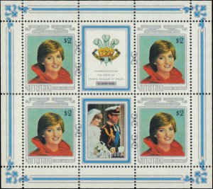 Aitutaki #268-270, Complete Set(3) Sheetlets of 4, 1982, Royalty, Never Hinged