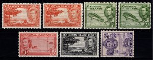 Cayman Islands 1938-48 George VI Def., Part Set incl. perf. var. [Unused]