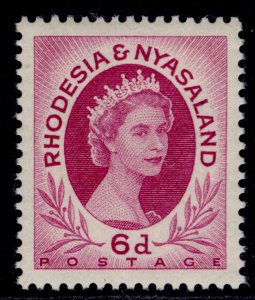 RHODESIA & NYASALAND QEII SG7, 6d bright reddish-purple, NH MINT.