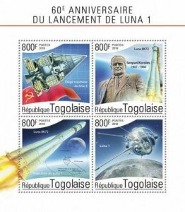 Z08 TG190241a TOGO 2019 Luna 1 Space Cosmos MNH ** Postfrisch