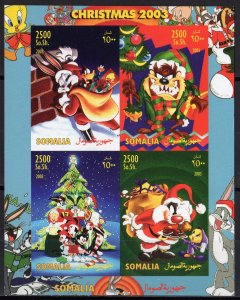 Somalia 2003 Looney Tunes/DISNEY/Christmas 2003 Sheetlet #2 IMPERFORATED MNH