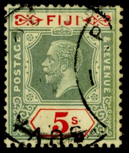 FIJI GV SG241, 5s green & red/pale yellow, USED.