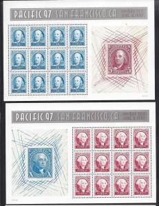 United States, 3139-40,PACIFICA 97 Two Sheets(12), **MNH**