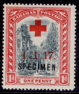 BAHAMAS GV SG90s, 1d grey-black & deep carmine-red, LH MINT. Cat £65. SPECIMEN