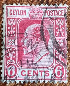 Ceylon #198 Used Single King Edward VII L21