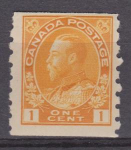 Canada 1923 KGV 1c Yellow Coil Sc#126  Fine MNH