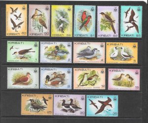 birds - KIRIBATI #384/99 (SHORT SET)    MNH