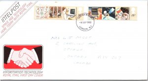 GREAT BRITAIN FIRST DAY COVER INFORMATION TECHNOLOGY IN THE POSTAL SYSTEM 1982
