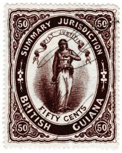 (I.B) British Guiana Revenue : Summary Jurisdiction 50c (1883)