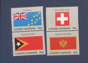 UNITED NATIONS UN - Scott 921-924 - MNH in pairs - Flags - 2007