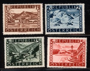 Austria 1946  Scott #496-99 MNH, solid panels CV 54.35