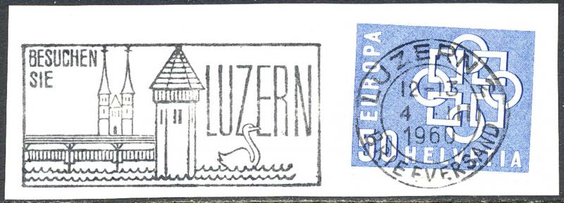 Switzerland 1959 Sc 375 Europa Luzern Castle CDS Stamp Used