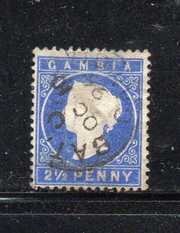 GAMBIA #15  1886  2 1/2p  QUEEN VICTORIA  F-VF  USED