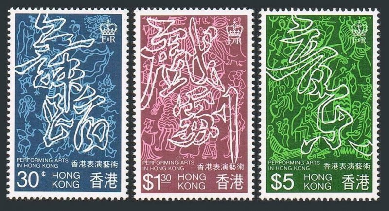 Hong Kong 408-410,MNH.Michel 408-410. Performing Art 1983.Dancing,Theater,Music.