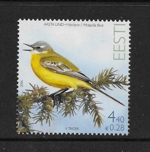 BIRDS - ESTONIA #540 YELLOW WAGTAIL MNH